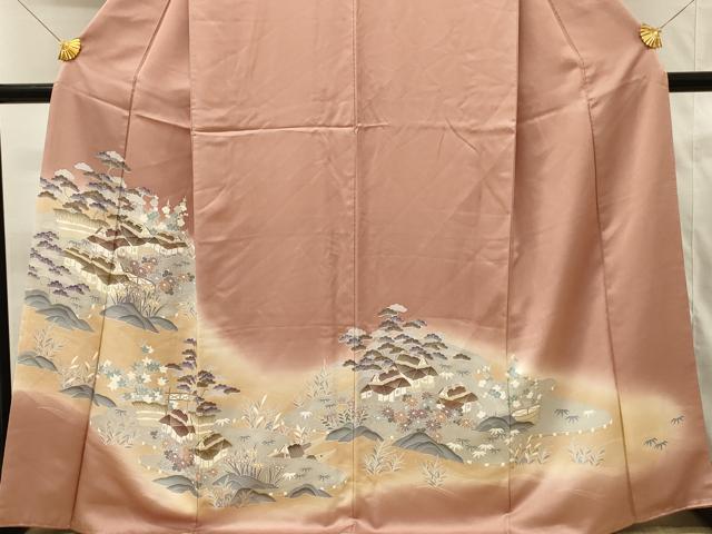 平和屋着物■豪華色留袖　風景花文　松竹梅　暈し染め　金彩　正絹　逸品　DABH4062qp