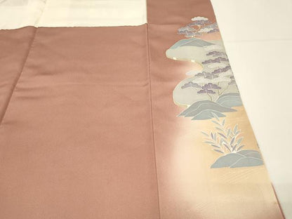 平和屋着物■豪華色留袖　風景花文　松竹梅　暈し染め　金彩　正絹　逸品　DABH4062qp
