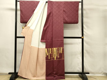 平和屋着物■豪華色留袖　駒刺繍　竹並べ　風景楓文　金彩　正絹　逸品　DABH4072qp