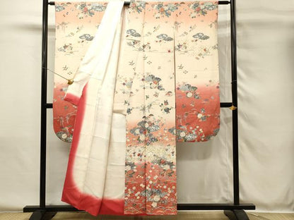 平和屋着物■豪華振袖　辻が花　枝梅　暈し染め　金銀彩　まるやま扱い　正絹　逸品　DABH4074qp