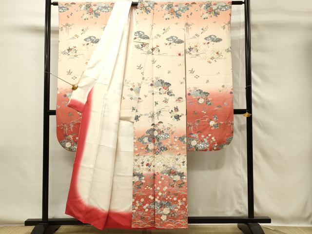 平和屋着物■豪華振袖　辻が花　枝梅　暈し染め　金銀彩　まるやま扱い　正絹　逸品　DABH4074qp