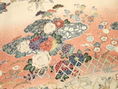 平和屋着物■豪華振袖　辻が花　枝梅　暈し染め　金銀彩　まるやま扱い　正絹　逸品　DABH4074qp