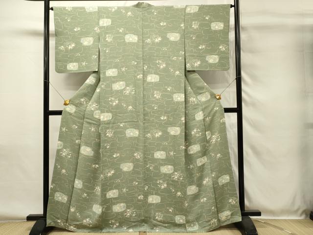 平和屋着物■上質な小紋　草花文　正絹　逸品　DABH4075qp