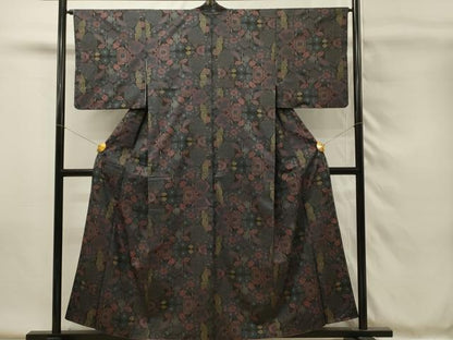 平和屋着物■本場大島紬　7マルキ　草花文　正絹　逸品　DABH4076qp