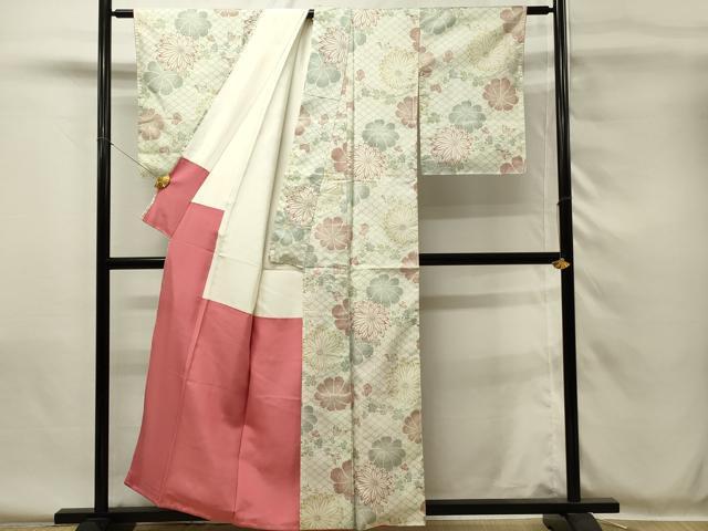 平和屋着物■本場染大島紬　草花文　正絹　逸品　DABH4093qp