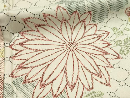 平和屋着物■本場染大島紬　草花文　正絹　逸品　DABH4093qp