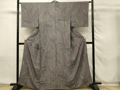 平和屋着物■上質な小紋　リバーシブル　抽象文　椿　正絹　逸品　未使用　DABH4099qp