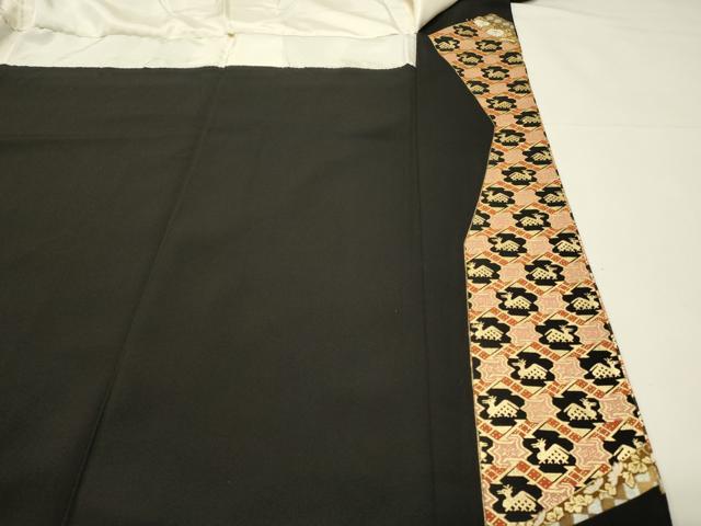 平和屋着物■豪華黒留袖　駒刺繍　萬寿染　飛鳥文　有栖川文様　暈し染め　金彩　正絹　逸品　DABH4102qp