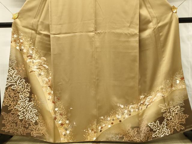 平和屋着物■豪華色留袖　駒刺繍　花松文　暈し染め　金銀彩　正絹　逸品　DABH4103qp