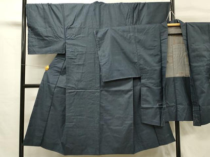 平和屋着物■男性　紬　アンサンブル　長羽織　100亀甲　正絹　逸品　DABH4106qp
