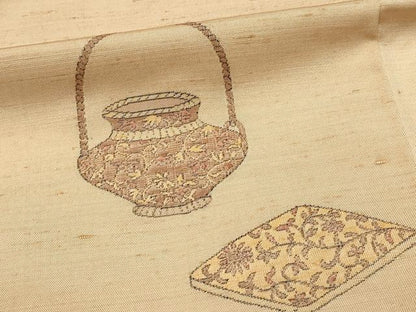 平和屋着物■京の名門・菱屋六右ェ門　紬　色留袖　陶器花文　楽器　正絹　逸品　DABH4109qp