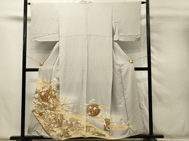 平和屋着物■豪華色留袖　駒刺繍　流水風景花文　暈し染め　金彩　正絹　逸品　DABH4123qp