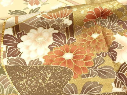 平和屋着物■豪華色留袖　駒刺繍　流水風景花文　暈し染め　金彩　正絹　逸品　DABH4123qp