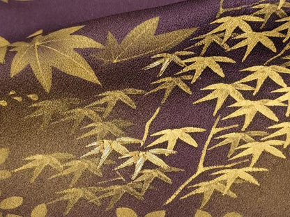 平和屋着物■訪問着　風景草葉文　暈し染め　金彩　正絹　逸品　DABH4124qp