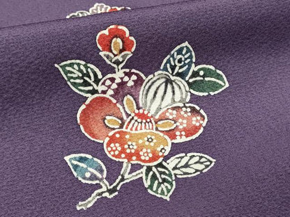 平和屋着物■上質な小紋　型染め　舞花文　正絹　逸品　DABH4127qp