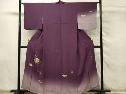 平和屋着物■日本画家　堀信　訪問着　花鳥文箱文　暈し染め　金彩　正絹　逸品　DABH4130qp