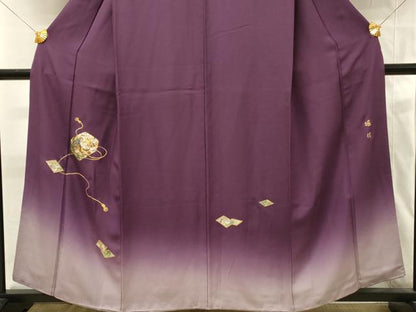 平和屋着物■日本画家　堀信　訪問着　花鳥文箱文　暈し染め　金彩　正絹　逸品　DABH4130qp