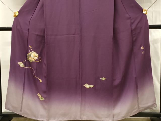 平和屋着物■日本画家　堀信　訪問着　花鳥文箱文　暈し染め　金彩　正絹　逸品　DABH4130qp