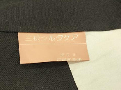 平和屋着物■豪華黒留袖　扇面花松文　暈し染め　金彩　正絹　逸品　DABH4136qp