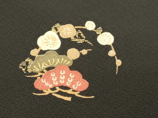 平和屋着物■豪華黒留袖　扇面花松文　暈し染め　金彩　正絹　逸品　DABH4136qp