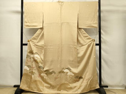 平和屋着物■豪華色留袖　駒刺繍　枝垂れ藤松文　金彩　ますいわ屋扱い　正絹　逸品　DABH4140qp