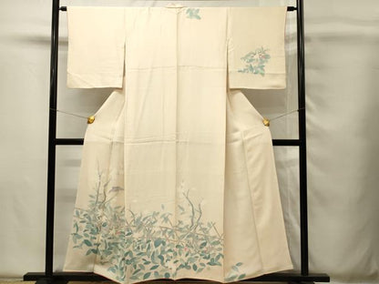 平和屋着物■訪問着　刺繍　花鳥文　金糸　正絹　逸品　DABH4145qp