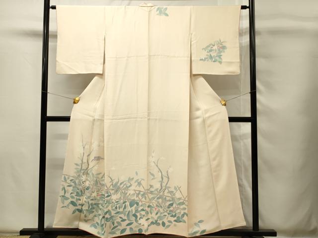 平和屋着物■訪問着　刺繍　花鳥文　金糸　正絹　逸品　DABH4145qp