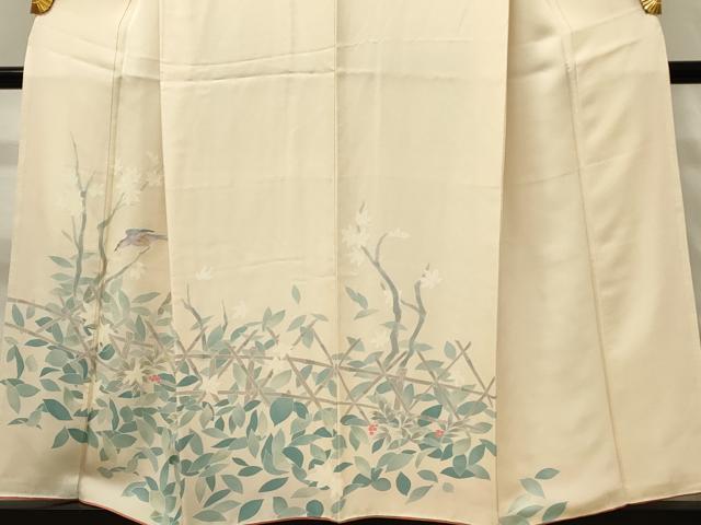 平和屋着物■訪問着　刺繍　花鳥文　金糸　正絹　逸品　DABH4145qp