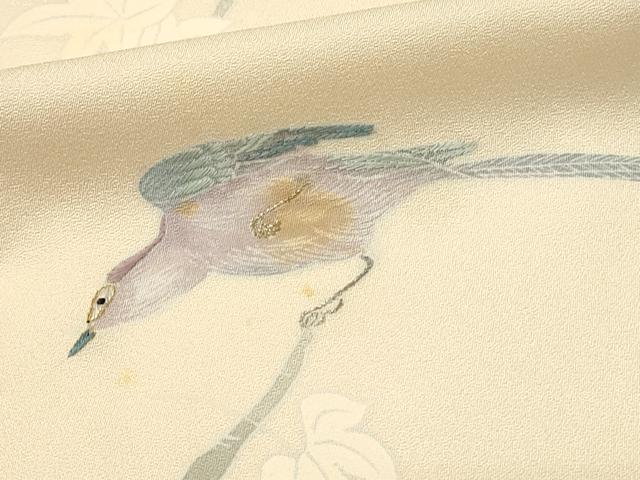 平和屋着物■訪問着　刺繍　花鳥文　金糸　正絹　逸品　DABH4145qp