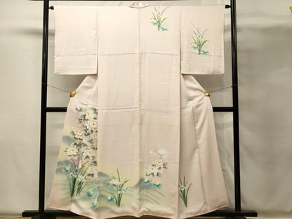 平和屋着物■訪問着　友禅　刺繍　牡丹　暈し染め　正絹　逸品　DABH4146qp