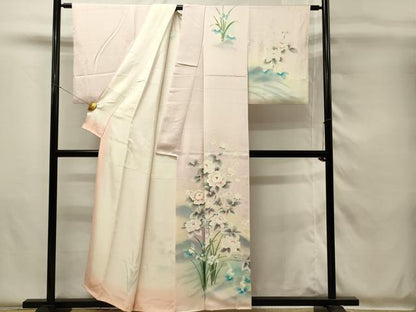 平和屋着物■訪問着　友禅　刺繍　牡丹　暈し染め　正絹　逸品　DABH4146qp