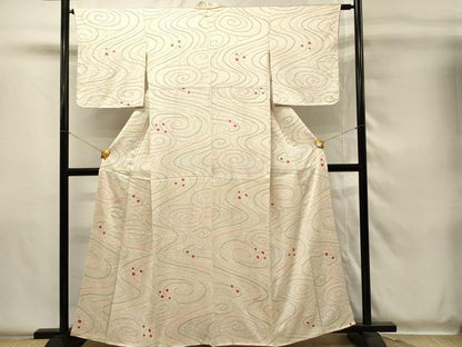 平和屋着物■上質な小紋　総絞り　流水文　正絹　逸品　DABH4149qp