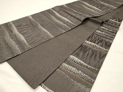 平和屋着物◎六通柄袋帯　抽象文　織工房　千喜　金糸　正絹　逸品　未使用　DABH4154qp