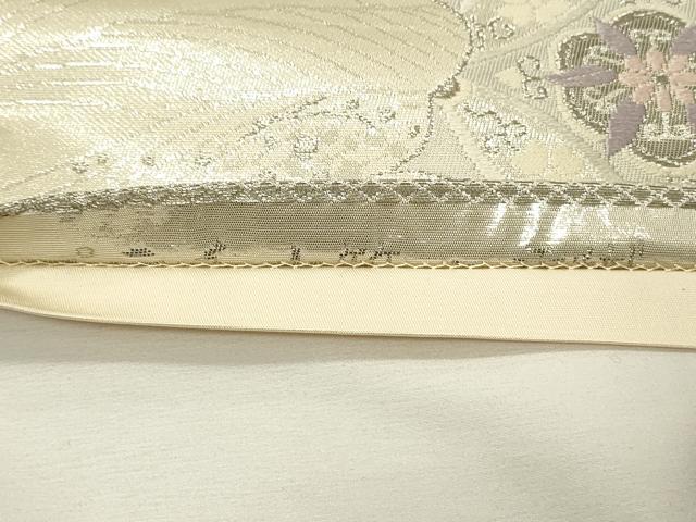 平和屋着物◎六通柄袋帯　唐織　天平華紋　二重織　プラチナ箔　正絹　逸品　DABH4175qp