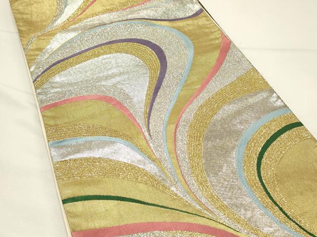 平和屋着物◎六通柄袋帯　舞螺旋　金銀糸　正絹　逸品　DABH4187qp