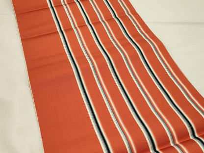 平和屋着物◎本場筑前博多織　八寸名古屋帯　間道　銀糸　正絹　逸品　未使用　DABH4194qp