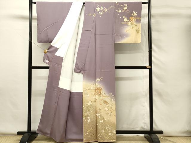 平和屋着物■訪問着　駒刺繍　貝桶花文　暈し染め　金彩　やまと誂製　正絹　逸品　DABH4200qp