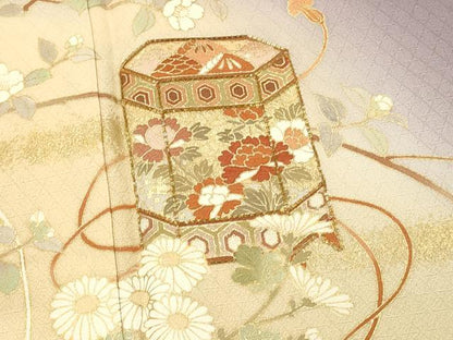 平和屋着物■訪問着　駒刺繍　貝桶花文　暈し染め　金彩　やまと誂製　正絹　逸品　DABH4200qp