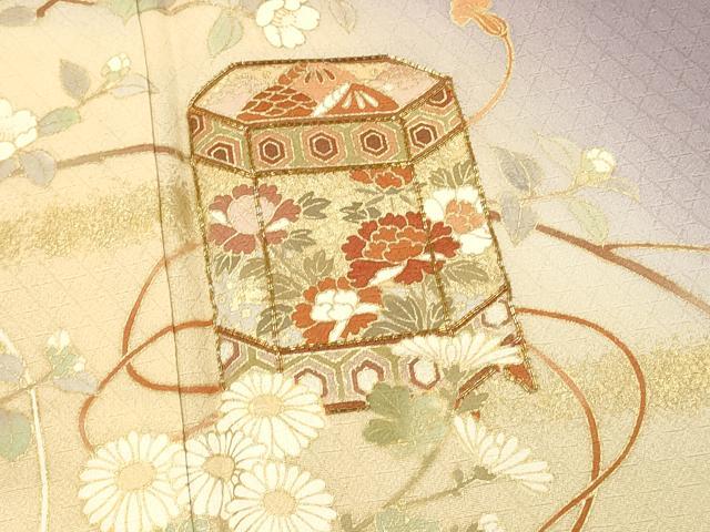 平和屋着物■訪問着　駒刺繍　貝桶花文　暈し染め　金彩　やまと誂製　正絹　逸品　DABH4200qp