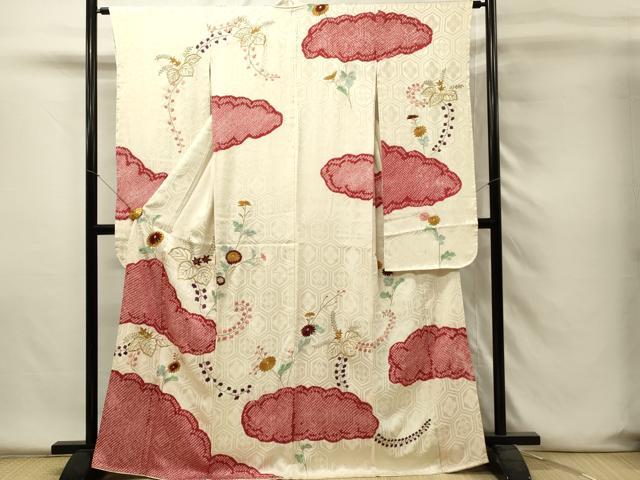 平和屋着物■豪華振袖　絞り　刺繍　雲取り草花文　金銀糸　正絹　逸品　DABH4211qp