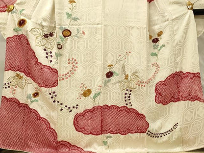 平和屋着物■豪華振袖　絞り　刺繍　雲取り草花文　金銀糸　正絹　逸品　DABH4211qp