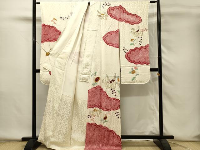 平和屋着物■豪華振袖　絞り　刺繍　雲取り草花文　金銀糸　正絹　逸品　DABH4211qp