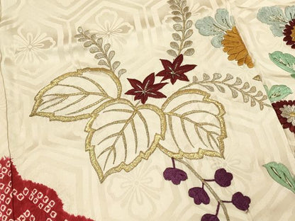 平和屋着物■豪華振袖　絞り　刺繍　雲取り草花文　金銀糸　正絹　逸品　DABH4211qp
