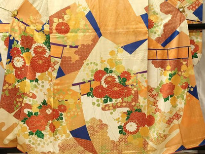 平和屋着物■豪華振袖　駒刺繍　几帳花文　金彩　正絹　逸品　DABH4220qp