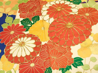平和屋着物■豪華振袖　駒刺繍　几帳花文　金彩　正絹　逸品　DABH4220qp