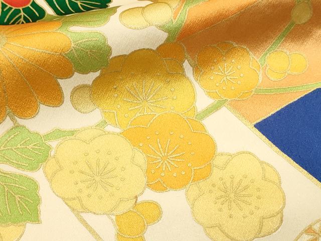 平和屋着物■豪華振袖　駒刺繍　几帳花文　金彩　正絹　逸品　DABH4220qp