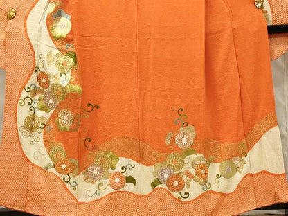 平和屋着物■豪華振袖　駒刺繍　絞り　菊唐草文　金彩　正絹　逸品　DABH4222qp