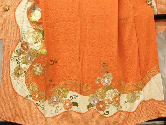 平和屋着物■豪華振袖　駒刺繍　絞り　菊唐草文　金彩　正絹　逸品　DABH4222qp