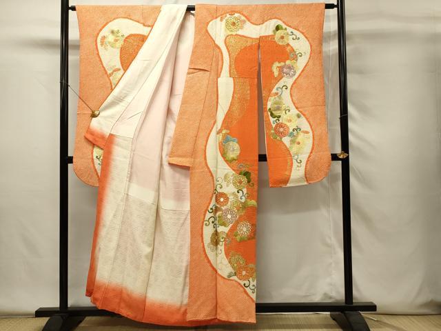 平和屋着物■豪華振袖　駒刺繍　絞り　菊唐草文　金彩　正絹　逸品　DABH4222qp