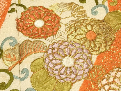 平和屋着物■豪華振袖　駒刺繍　絞り　菊唐草文　金彩　正絹　逸品　DABH4222qp